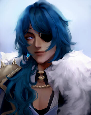 Bust fanart of Kaeya